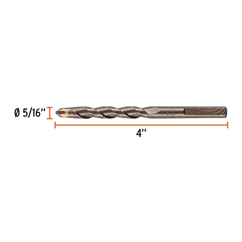 TRUPER BCT-5/16X4 Masonry Drill Bits. 9/32" Shank 5/16" 4" (102mm)