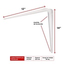 Steel Brackets, 12 X 14 ', White