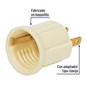 Bakelite Lamp Holder with Adapter, Ivory, Volteck