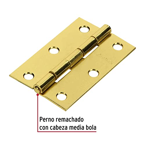 Hinge Rectangular 2-1/2 ', Brass Steel