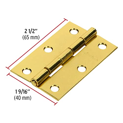 Hinge Rectangular 2-1/2 ', Brass Steel