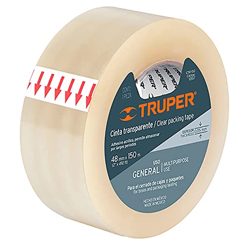 TRUPER CTR-40 2-Inch Clear Packaging Tapes 131Ft (40m)