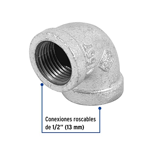 90 ° Elbow, Galvanized Steel, 1/2 '