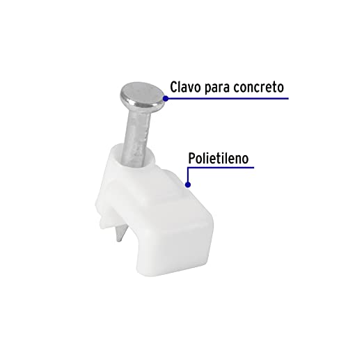 Flat Cable Clamp, 3 X 6 Mm, White, Bag 20 Pcs