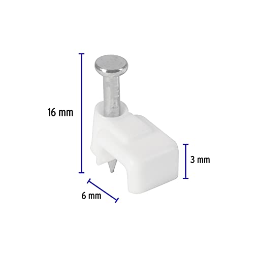 Flat Cable Clamp, 3 X 6 Mm, White, Bag 20 Pcs