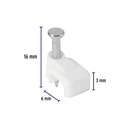 Flat Cable Clamp, 3 X 6 Mm, White, Bag 20 Pcs