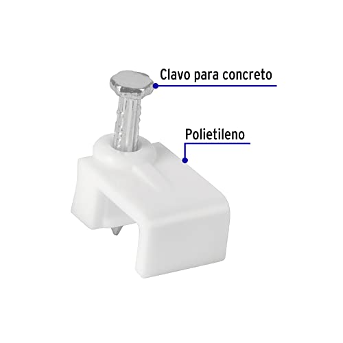 Flat Cable Clamp, 5 X 8.5 Mm, White, Bag 20 Pcs