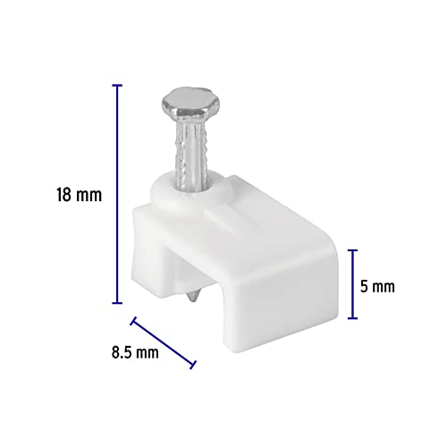 Flat Cable Clamp, 5 X 8.5 Mm, White, Bag 20 Pcs