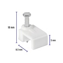 Flat Cable Clamp, 5 X 8.5 Mm, White, Bag 20 Pcs
