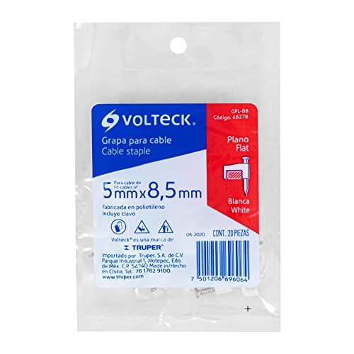 Flat Cable Clamp, 5 X 8.5 Mm, White, Bag 20 Pcs