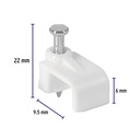 Cleat Flat Cable, 6 X 9.5 Mm, White, Bag 20 Pcs