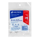Cleat Flat Cable, 6 X 9.5 Mm, White, Bag 20 Pcs