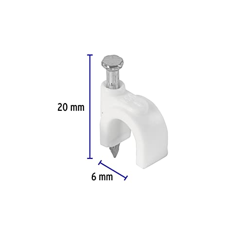 Cleat Curve 6 Mm, White, 20 Parts Bag