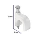 Cleat Curve, 8 Mm, White, 20 Parts Bag