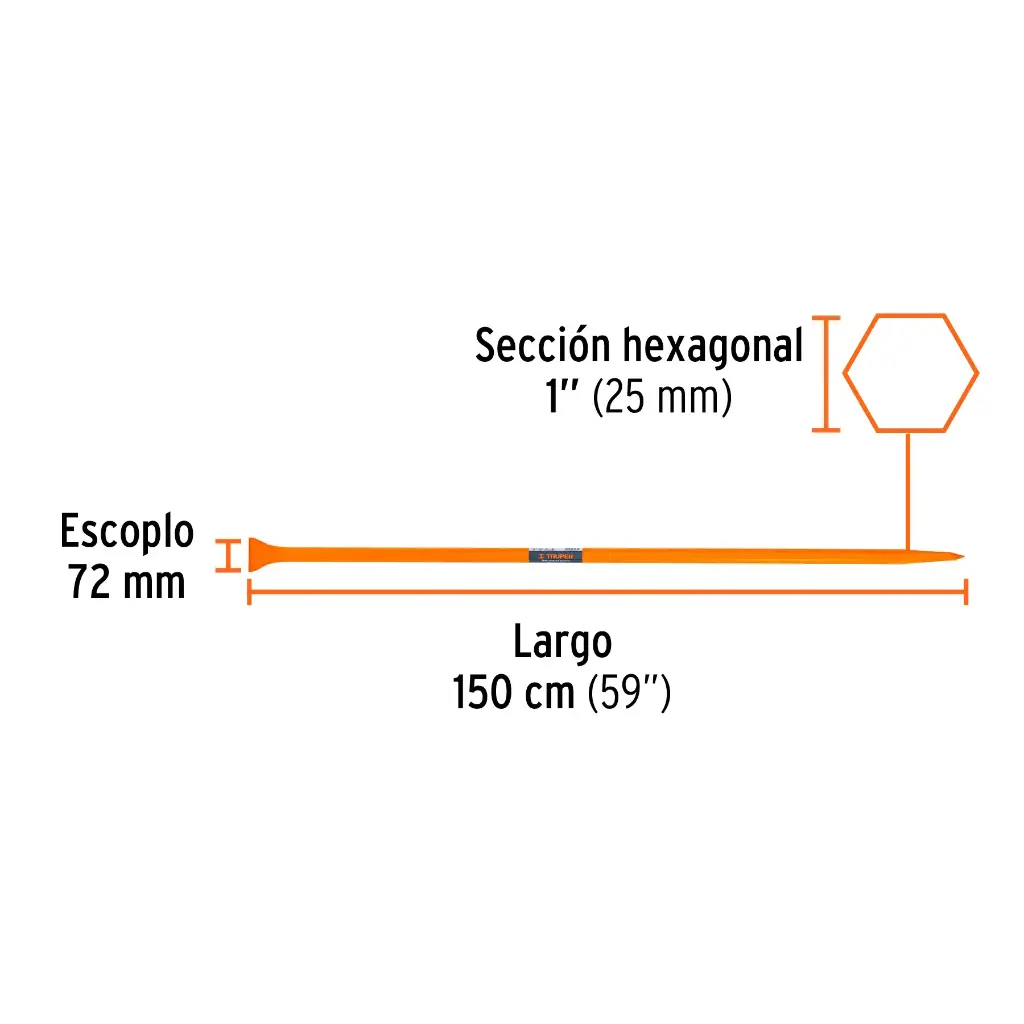 BARRETA PUNTA 1 X 1.5M ANCHO TRUPER 10756 BAP-150