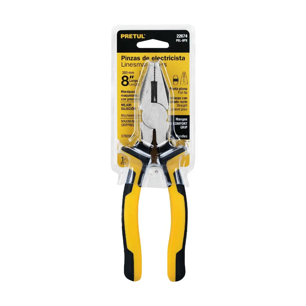 PINZA ELECTRICISTA 8"  PRETUL 22674 PEL-8PX