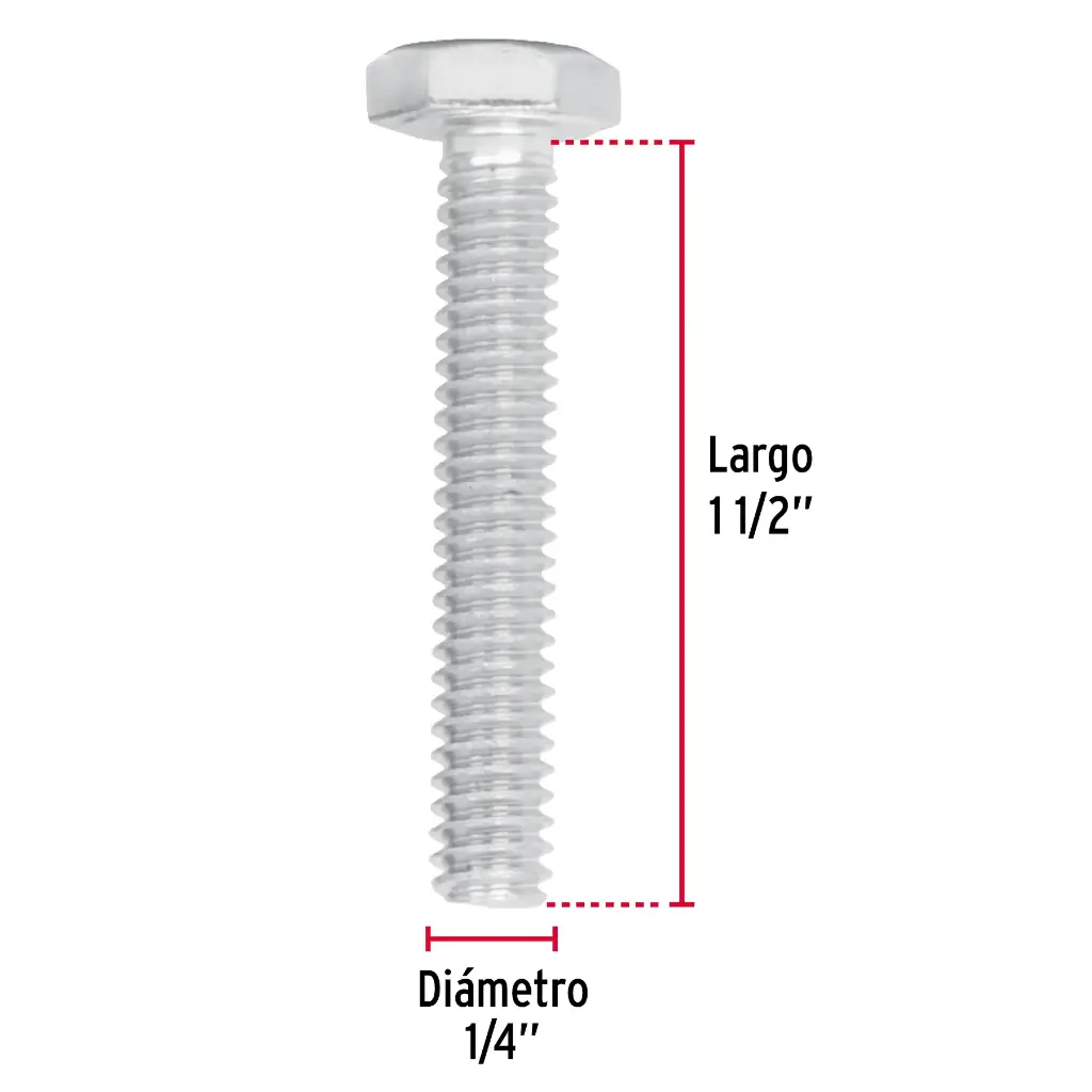 TORNILLO HEX 1/4 X 1-1/2P FIERO 44560