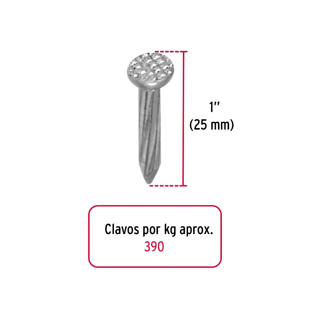 CLAVO CONCRETO 1PULG FIERO CLC-1G 44121 1 KG