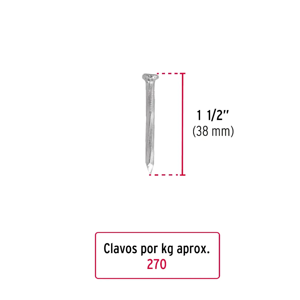 CLAVO CONCRETO 1-1/2 FIERO CLC-1-1/2G 44122 1KG