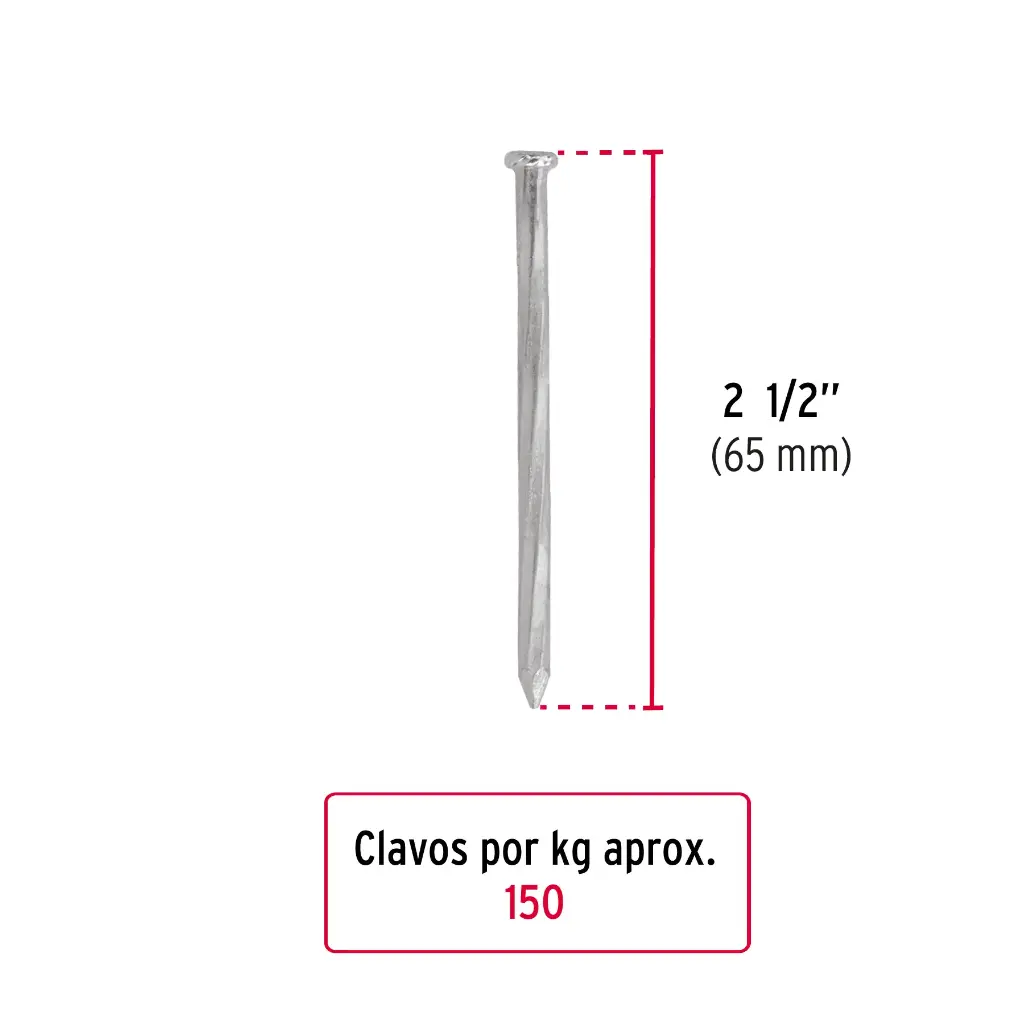 CLAVO CONCRETO 2-1/2PULG 44124 44833 1KG