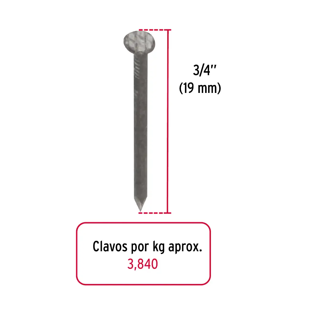 CLAVO MADERA 3/4 C/C ALFILER 44501 CLA-3/4 1KG