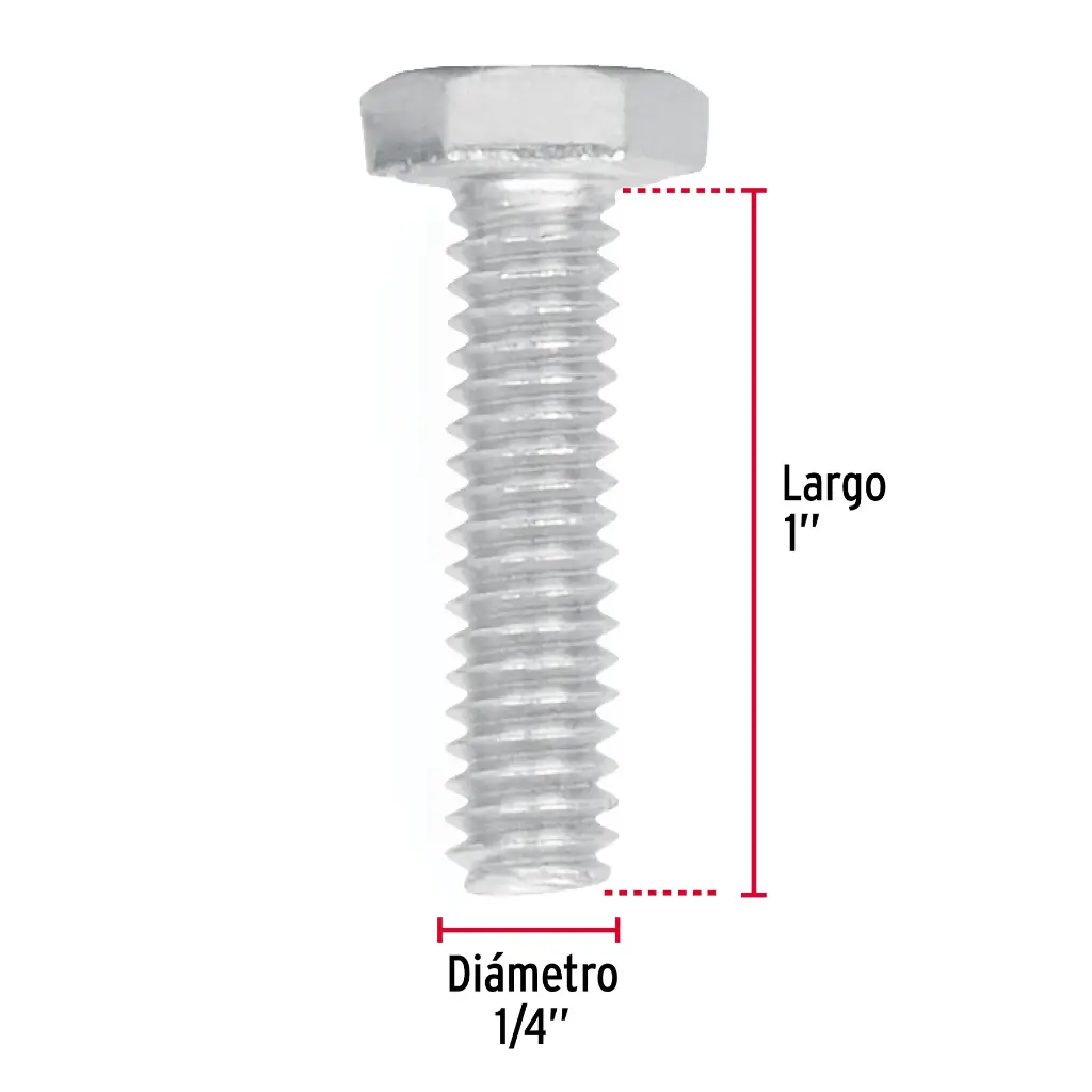 TORNILLO HEX 1/4 X 1P FIERO 44558 TORM-1/4X1