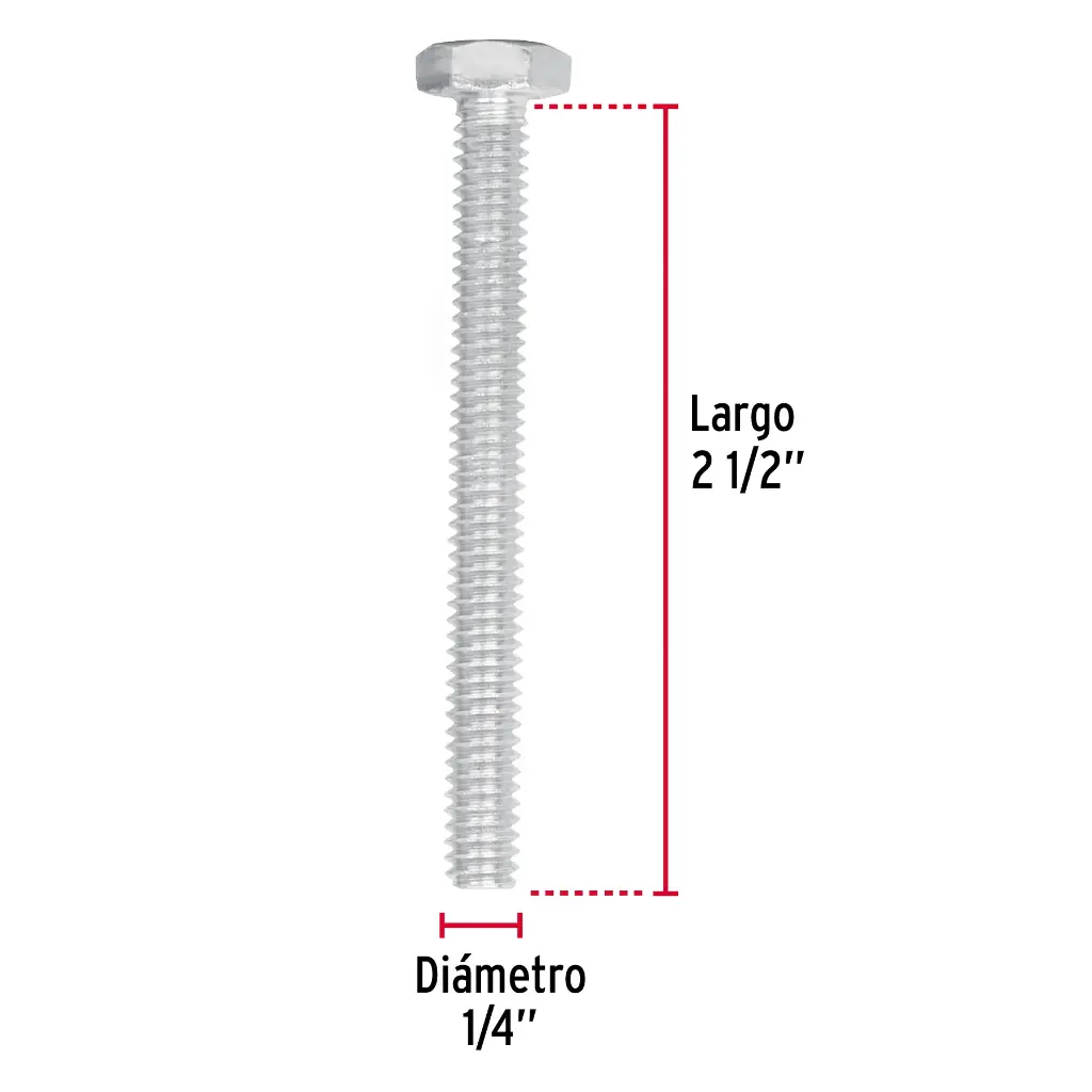 TORNILLO HEX 1/4 X 2-1/2P FIERO 44562