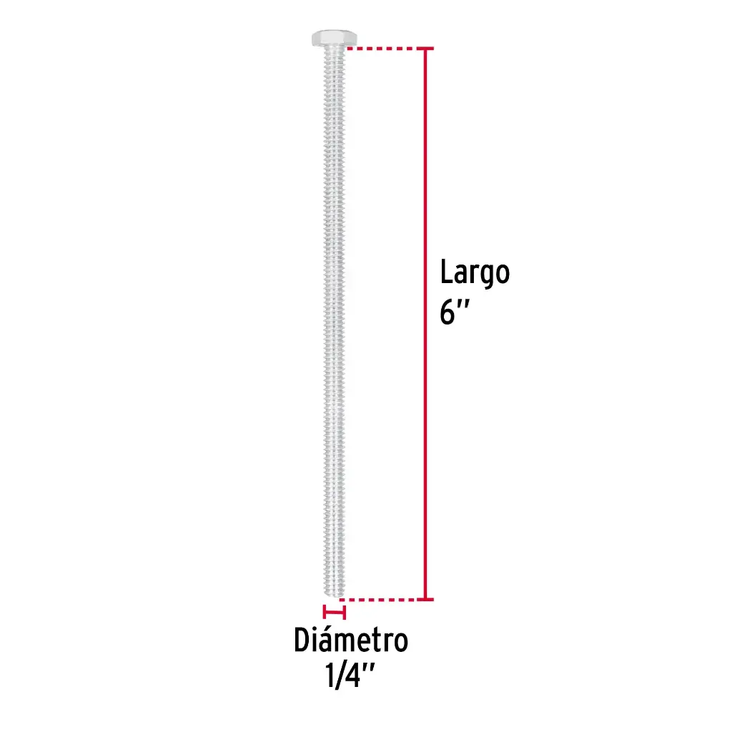 TORNILLO HEX 1/4 X 6P 20PZ FIERO 44641 TORM-1/4X6