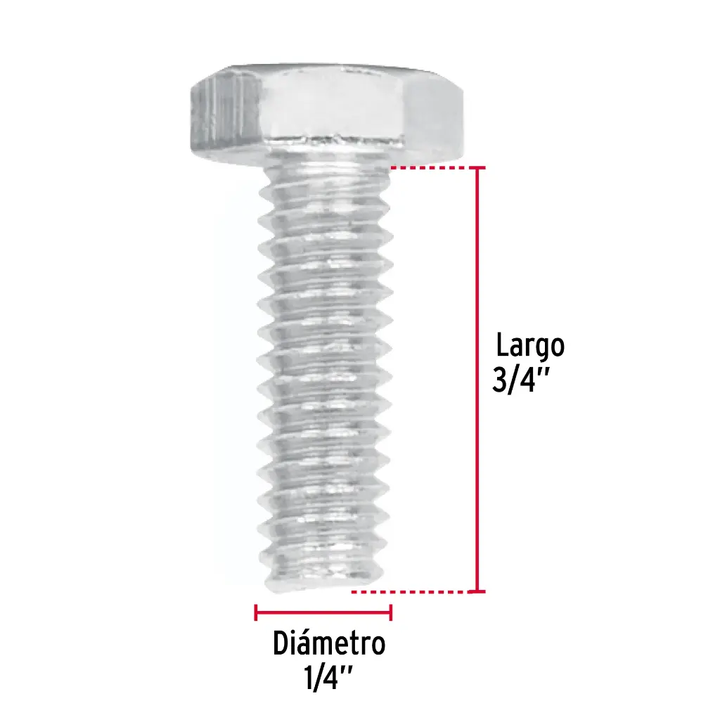 TORNILLO HEX 1/4 X 3/4P FIERO 44557 