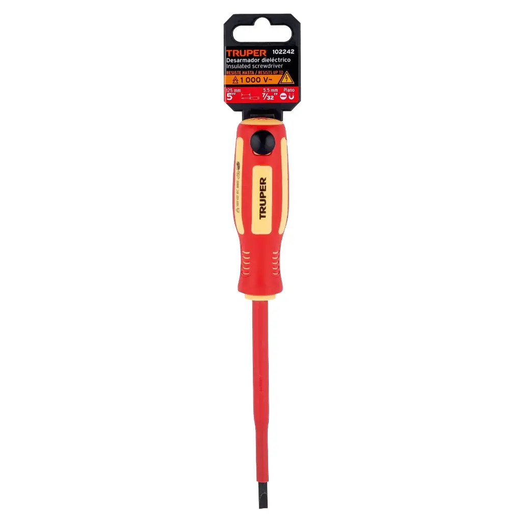 DESARMADOR DIELECTRICO PLANO 5" TRUPER 102242 DR-7/32X5D