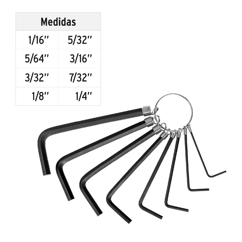 JUEGO DE LLAVES ALLEN STANDAR PRETUL 8 PZ 21850 ALL-P8P