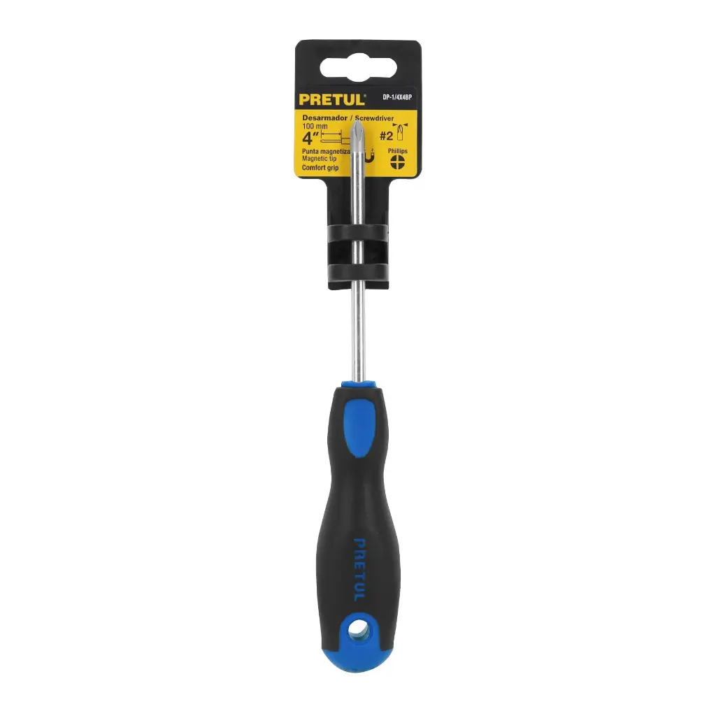 DESARMADOR CRUZ 1/4 X 4 COMFOR PRETUL 21496 DP-1/4X4BP