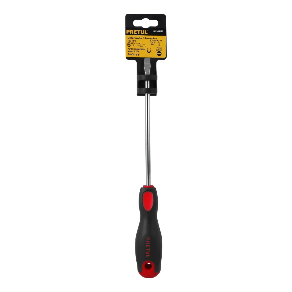 DESARMADOR PLANO 1/4 X 6 COMF PRETUL 21484