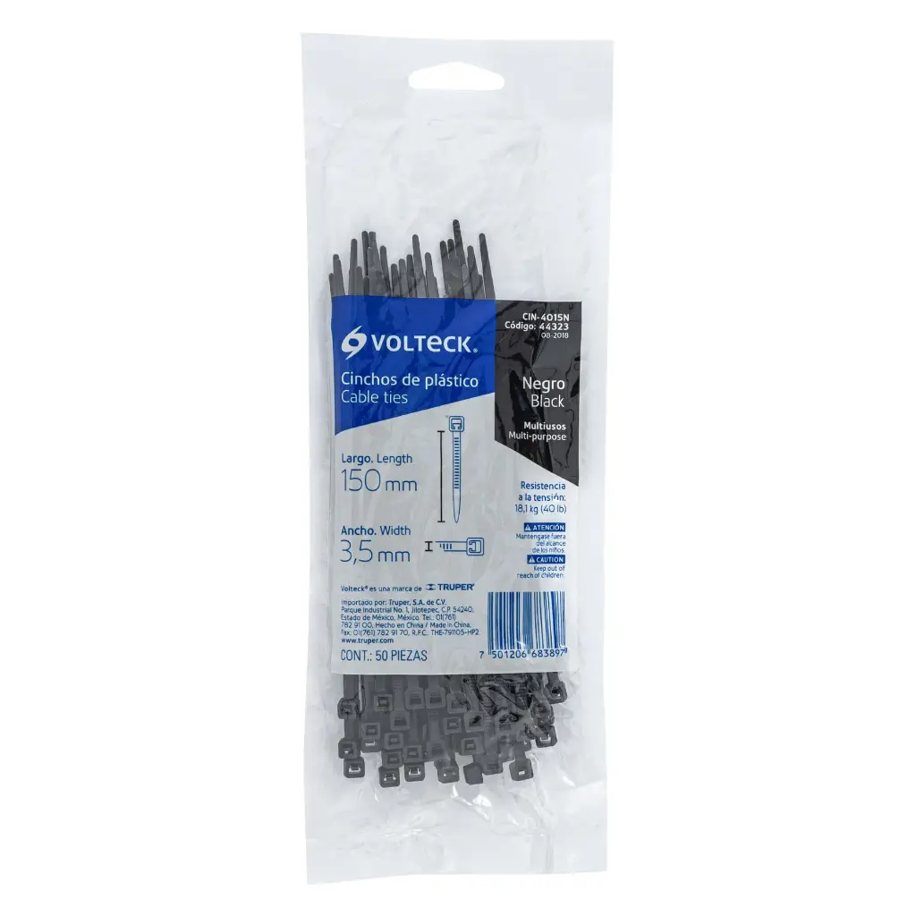 CINCHO 150 X 3.5 NEGRO VOLTECK 44323 CIN-4015N