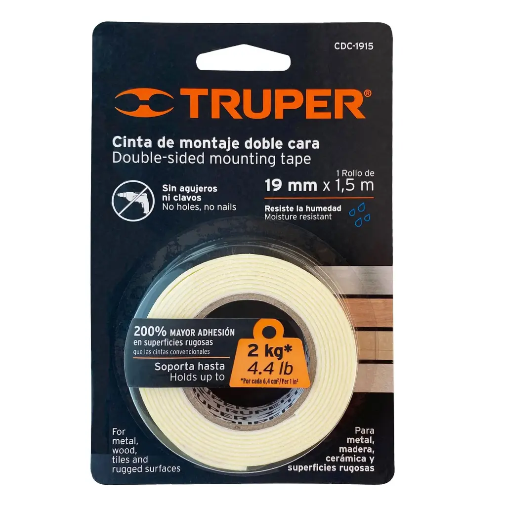 CINTA DOBLE CARA 3/4 1.5M TRUPER 11724