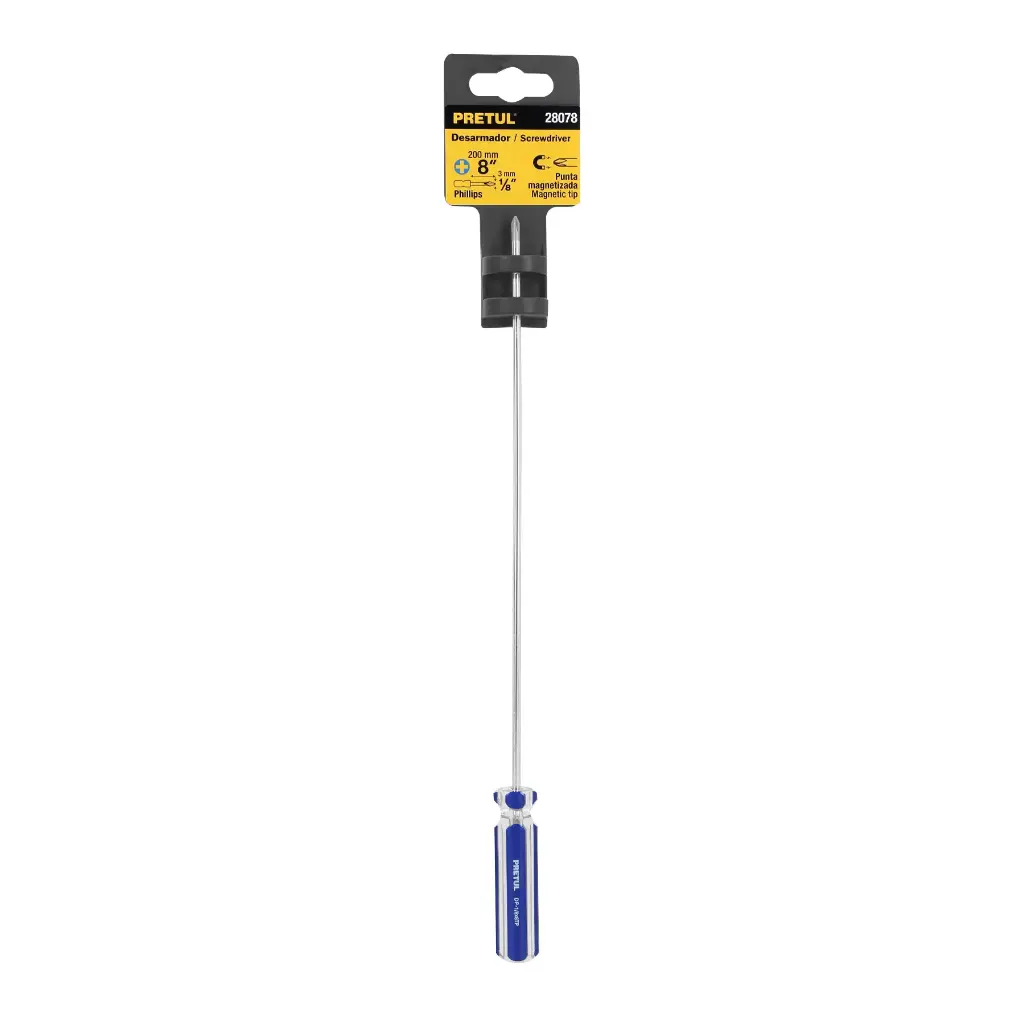DESARMADOR CRUZ 1/8 X 8 PVC PRETUL 28078 DP-1/8X8TP 