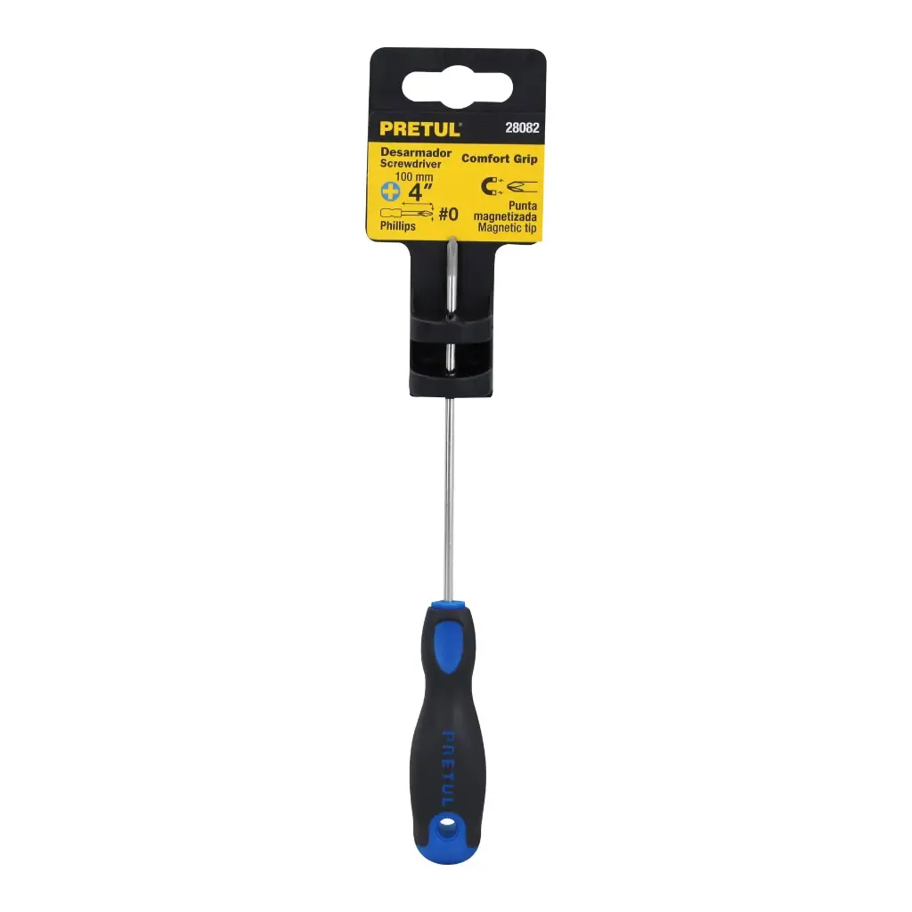 DESARMADOR CRUZ 1/8 X 4 COMFORT PRETUL 28082 DP-1/8X4BP 