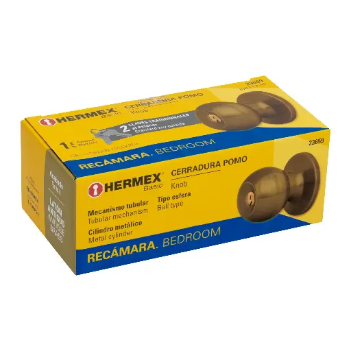 CERRADURA RECAMARA ANTIGUO POMO TUB HERMEX 23659 BALT-LA-RP