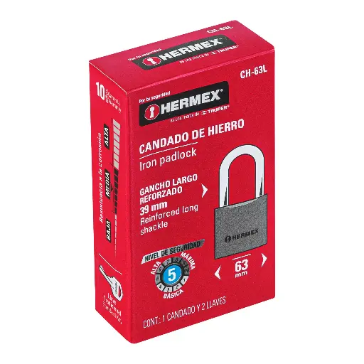 CANDADO 63MM GL HIERRO HERMEX 43802 CH-63L