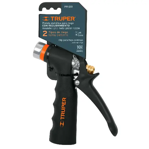 PISTOLA RIEGO METALICA RECUBRIMIENTO TRUPER 18475 PR-201