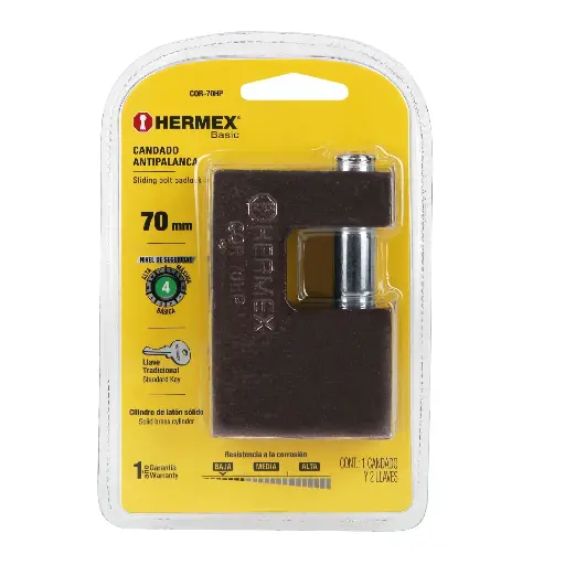 CANDADO 70MM CORTINA BLIST HERMEX 23540 COR-70HP