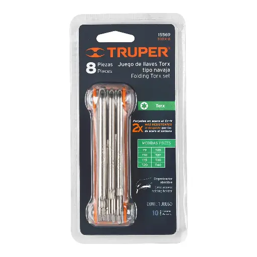 LLAVE TORX 8PZ NAVAJA LAMINA TRUPER 15569 TORX-8