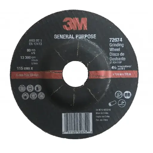 DISCO DESBASTE METAL 4.5X1/4X7/8 3M 72674
