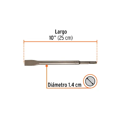 CINCEL PLANO/BROCA DEMOLEDORA PLANO 3/4 X 10 TRUPER 12096