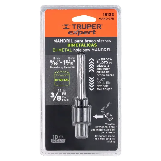 MANDRIL 3/8 MET TRUPER MAND-3/8 18122