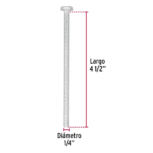 TORNILLO HEX 1/4 X 4-1/2 FIERO 44634