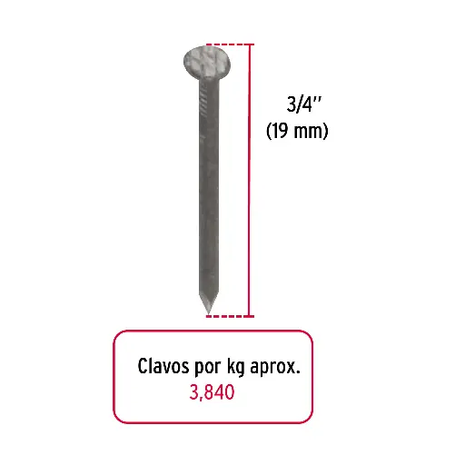 CLAVO MADERA 3/4 C/C ALFILER 44501 CLA-3/4 1KG