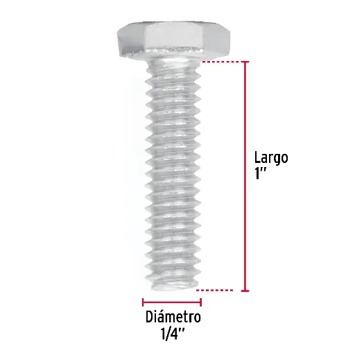TORNILLO HEX 1/4 X 1P FIERO 44558 TORM-1/4X1