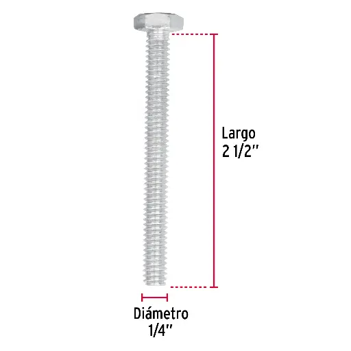 TORNILLO HEX 1/4 X 2-1/2P FIERO 44562
