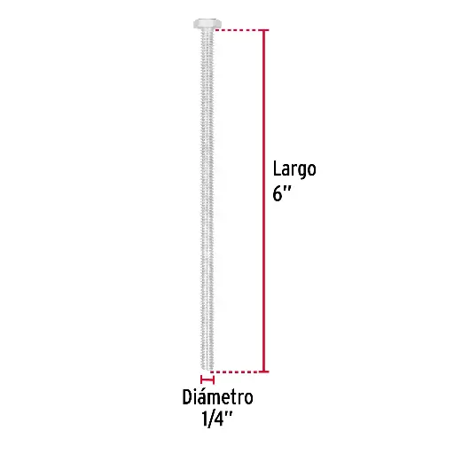 TORNILLO HEX 1/4 X 6P 20PZ FIERO 44641 TORM-1/4X6